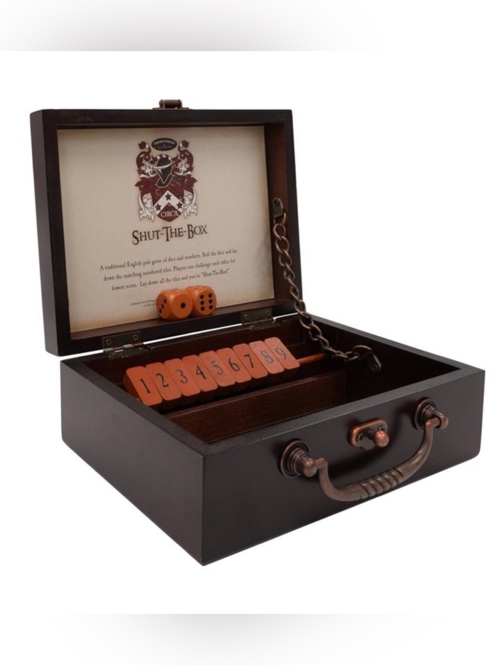 Front Porch Classics Wooden Shut-The-Box Game Traditional English Pub Game